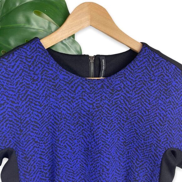 W118 by Walter Baker Cobalt Colorblock Knit Peplum Top - Picture 8 of 11